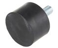 Cylindriskt anti-vibrationsfäste, 136,48kg, M10, Gummi